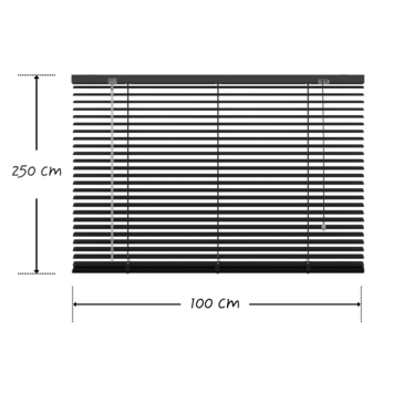 KARWEI aluminium jaloezie 25 mm matzwart (kleurnr. 320) 100x250 cm (bxh)