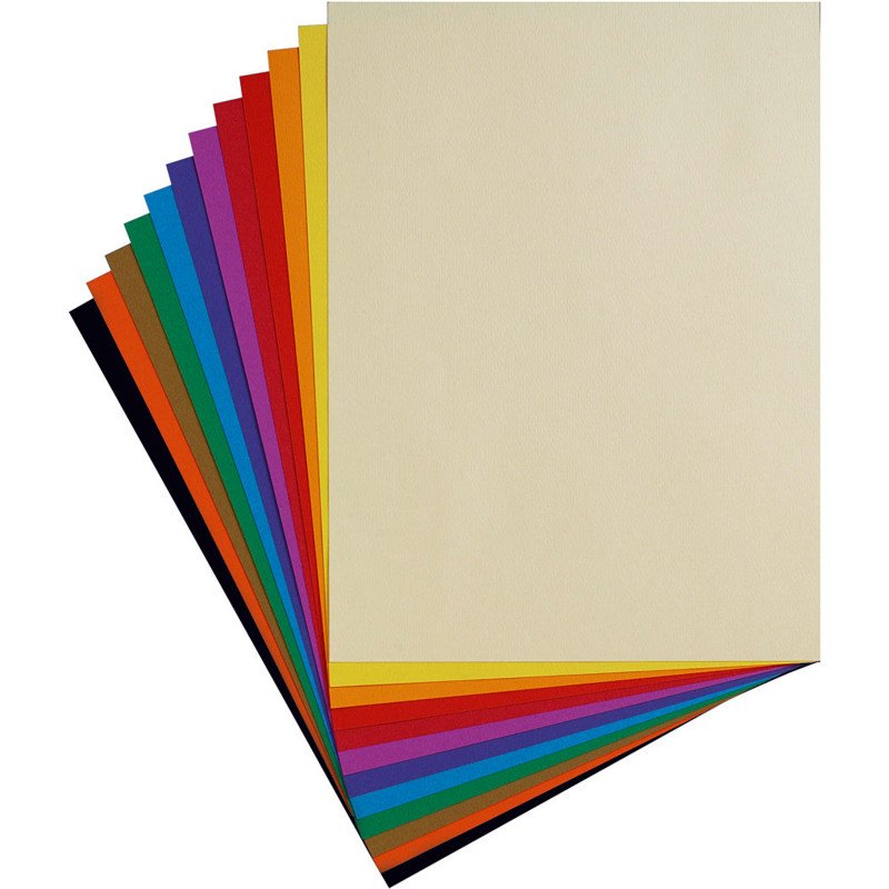 Pochette 12 feuilles papier dessin couleurs vives 24 x 32 cm Clairefontaine à grain 160 g