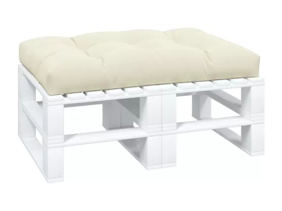 Coussin de palette crème 120x80x12 cm tissu