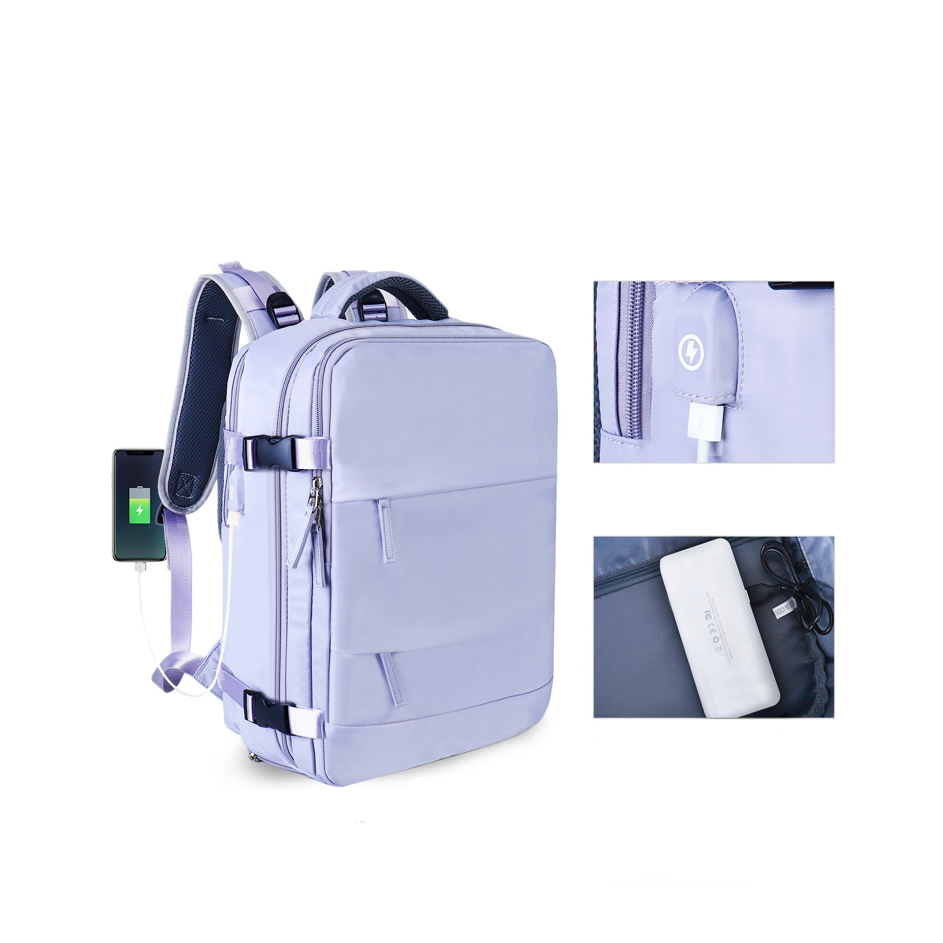 (42x31cm) 20L Reise Rucksack Handgepäck Tasche mit Schuh- / Nassfach / Laptop Fach bis 14