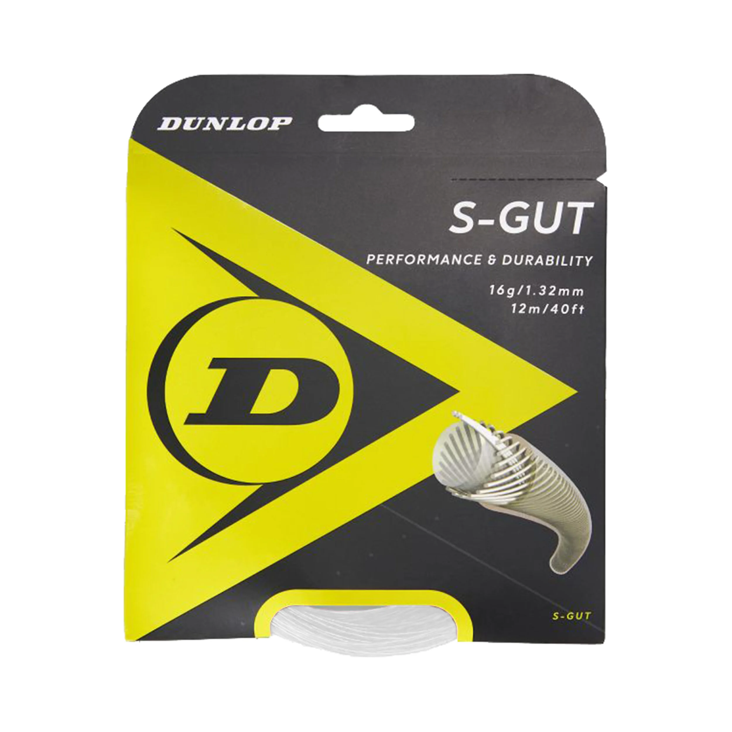 Dunlop S-Gut Cordage En Garniture 12m - Blanc