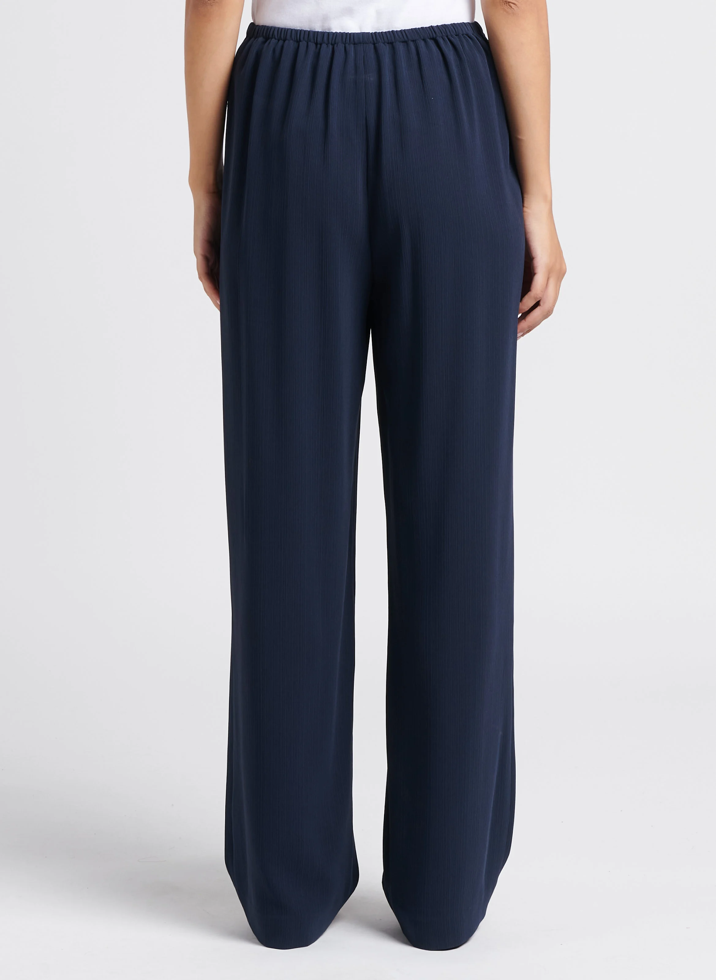 Pantalon taille haute large | Bleu