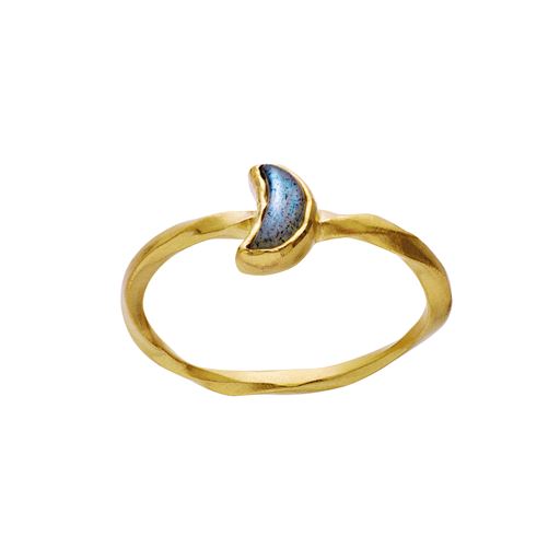 Maanesten Doris Ring, Gold Plated/Labradorit, Str. 48