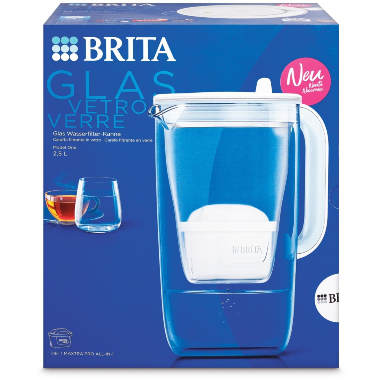 Brita Glasskrug Maxtra Pro hellblau