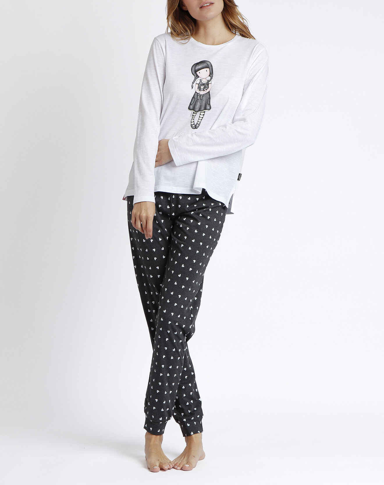 Santoro Gorjuss Pyjama Manches longues & Pantalon Perline blanc/noir
