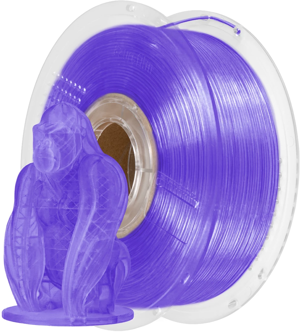 AzureFilm  PETG Purple Transparent, 1,75 mm / 1000 g    Hochwertiges Universal-Filament