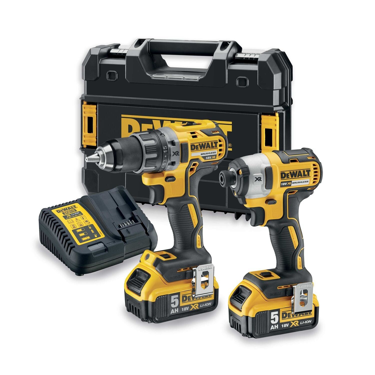 DeWALT DCK268P2T Accu combiset 2-delig (DCD791   DCF887) 18V XR 5.0Ah in TSTAK