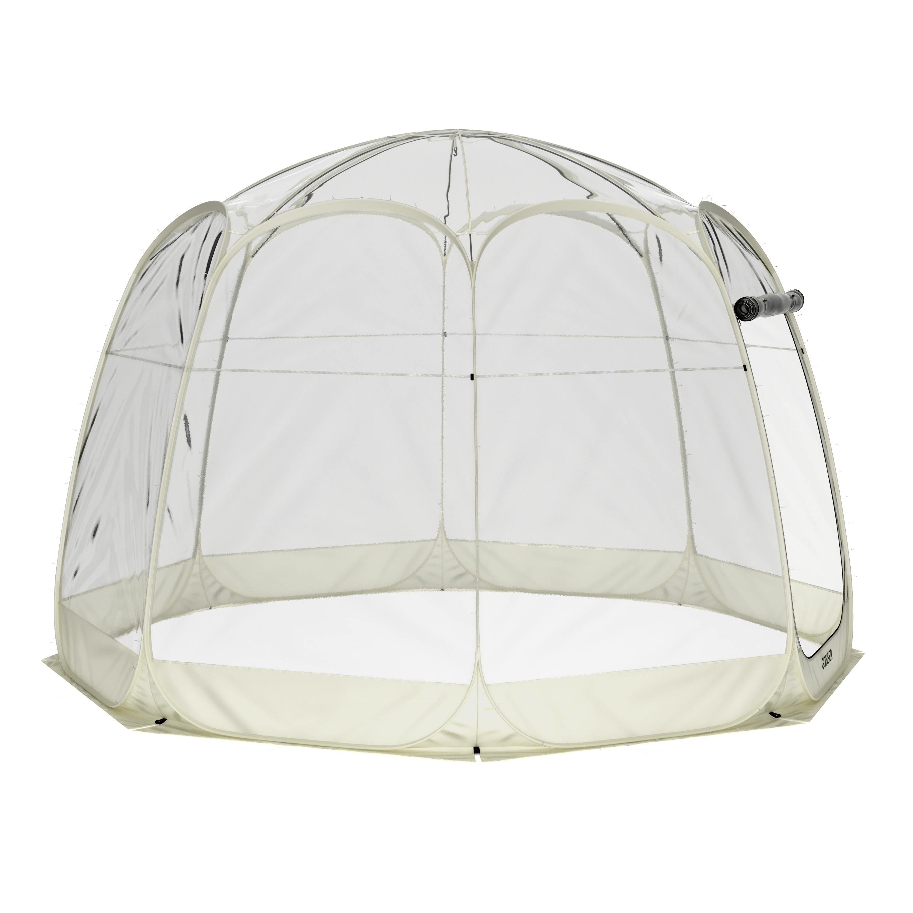 Pop-Up Bubble Zelt LED 8-10 Personen 3.8 m transparent/weiss