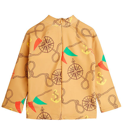 Mini Rodini Bådebluse - UV50+ - Nautical Aop - Beige
