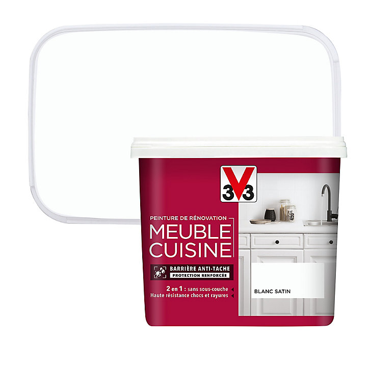 Peinture de rénovation meuble cuisine V33 blanc satin 750ml