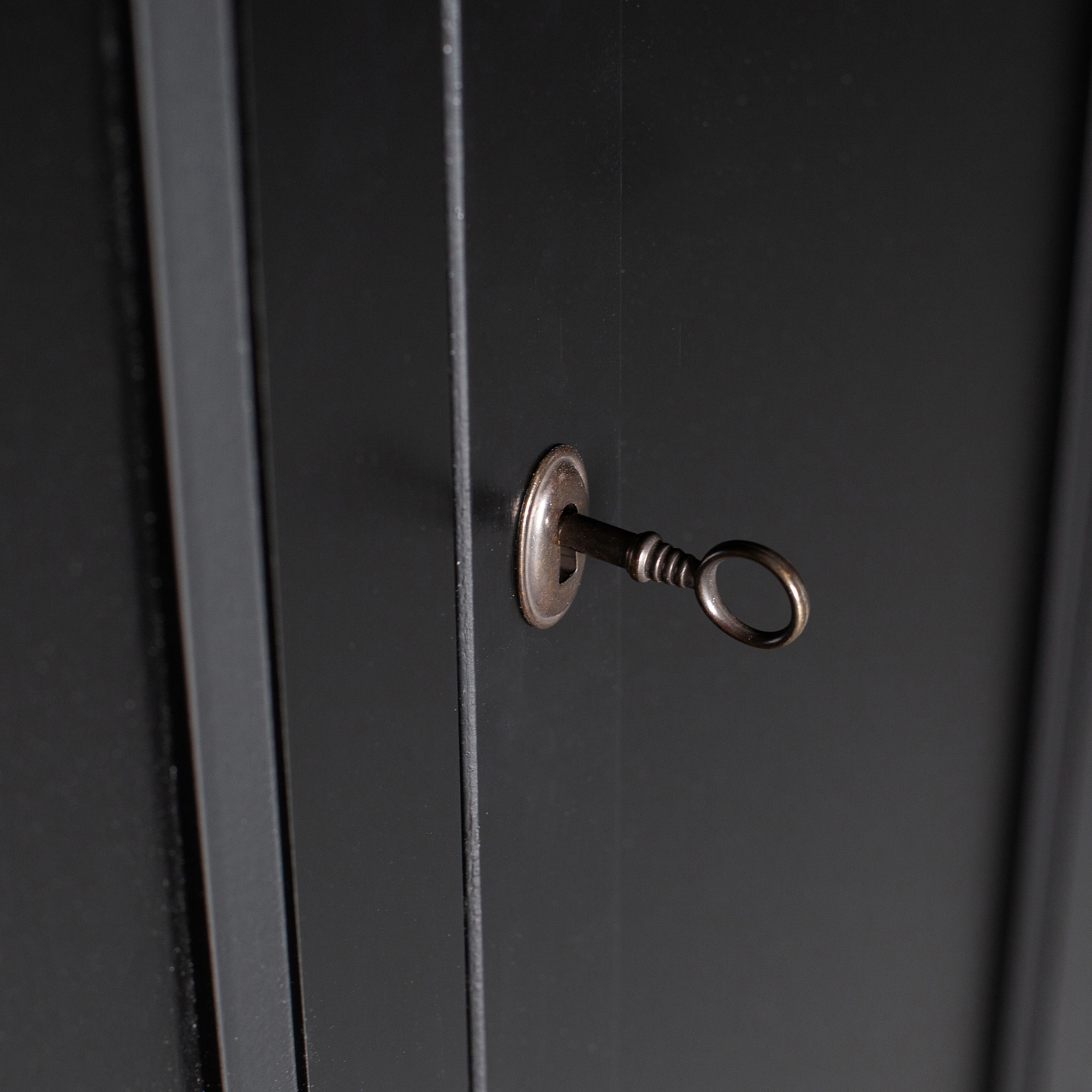 Highboard EVA 93 x 150 cm Kiefer teilmassiv schwarz