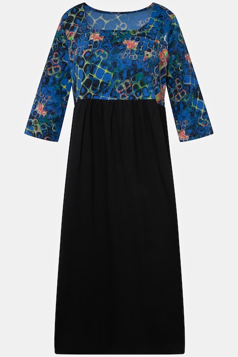 Jerseykleid, A-Line, Empirenaht, Taschen, Carree-Ausschnitt, 3/4-Arm