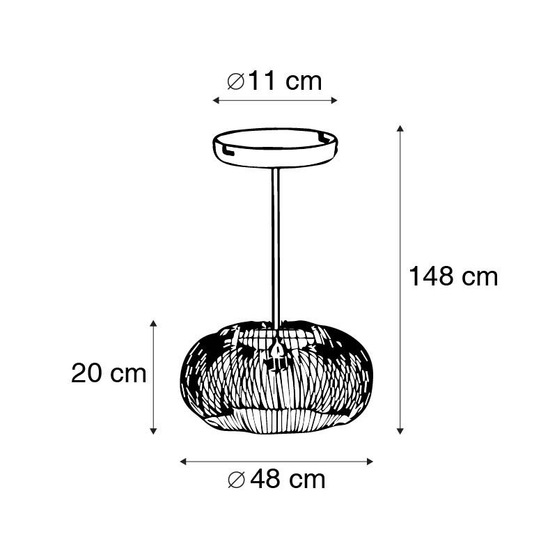 Industriële hanglamp koper 49 cm - Finn