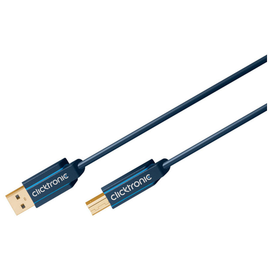 Clicktronic Câble USB 2.0 Type AB (Mâle/Mâle) - 1.8 m