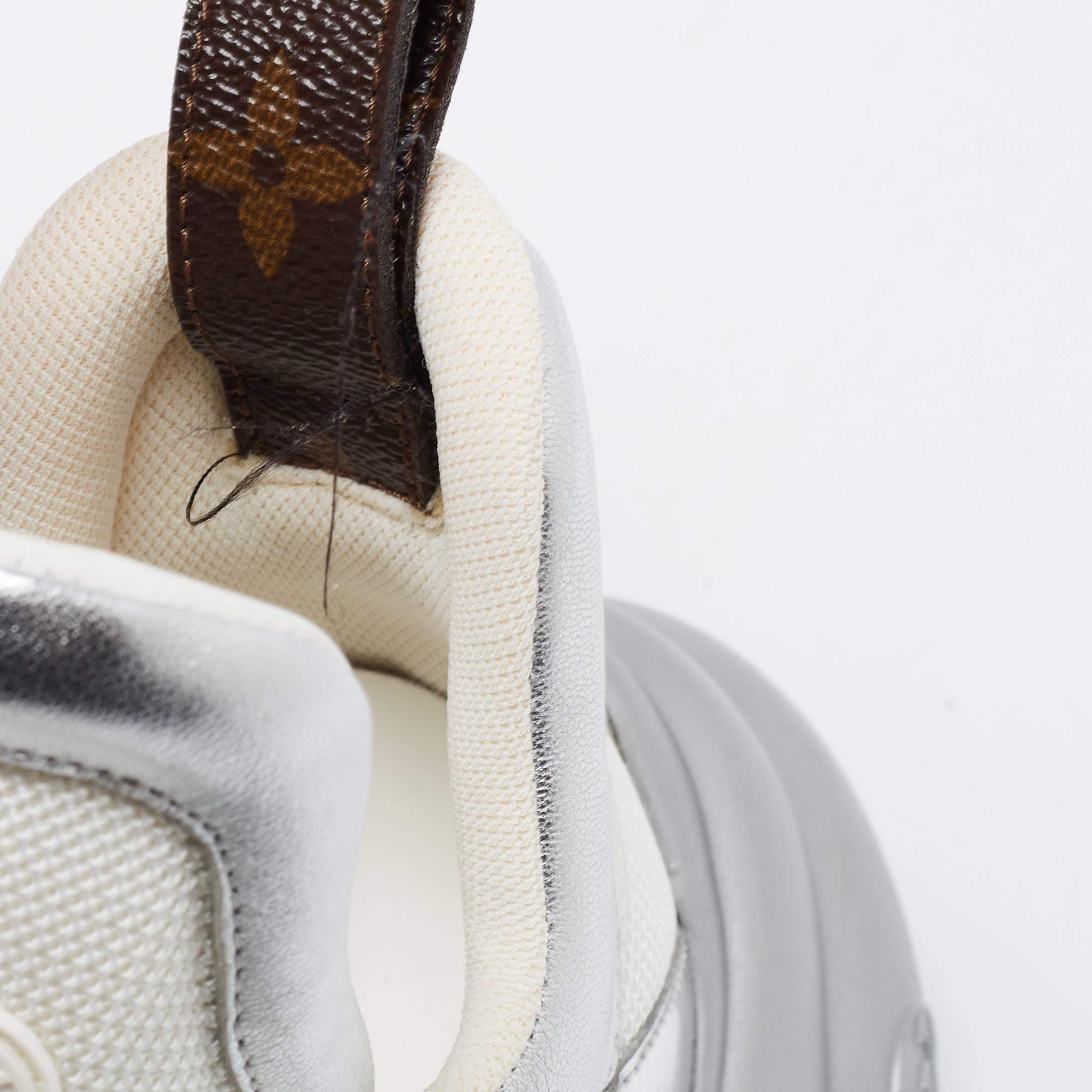 Louis Vuitton White/Silver Mesh and Leather Archlight Sneakers