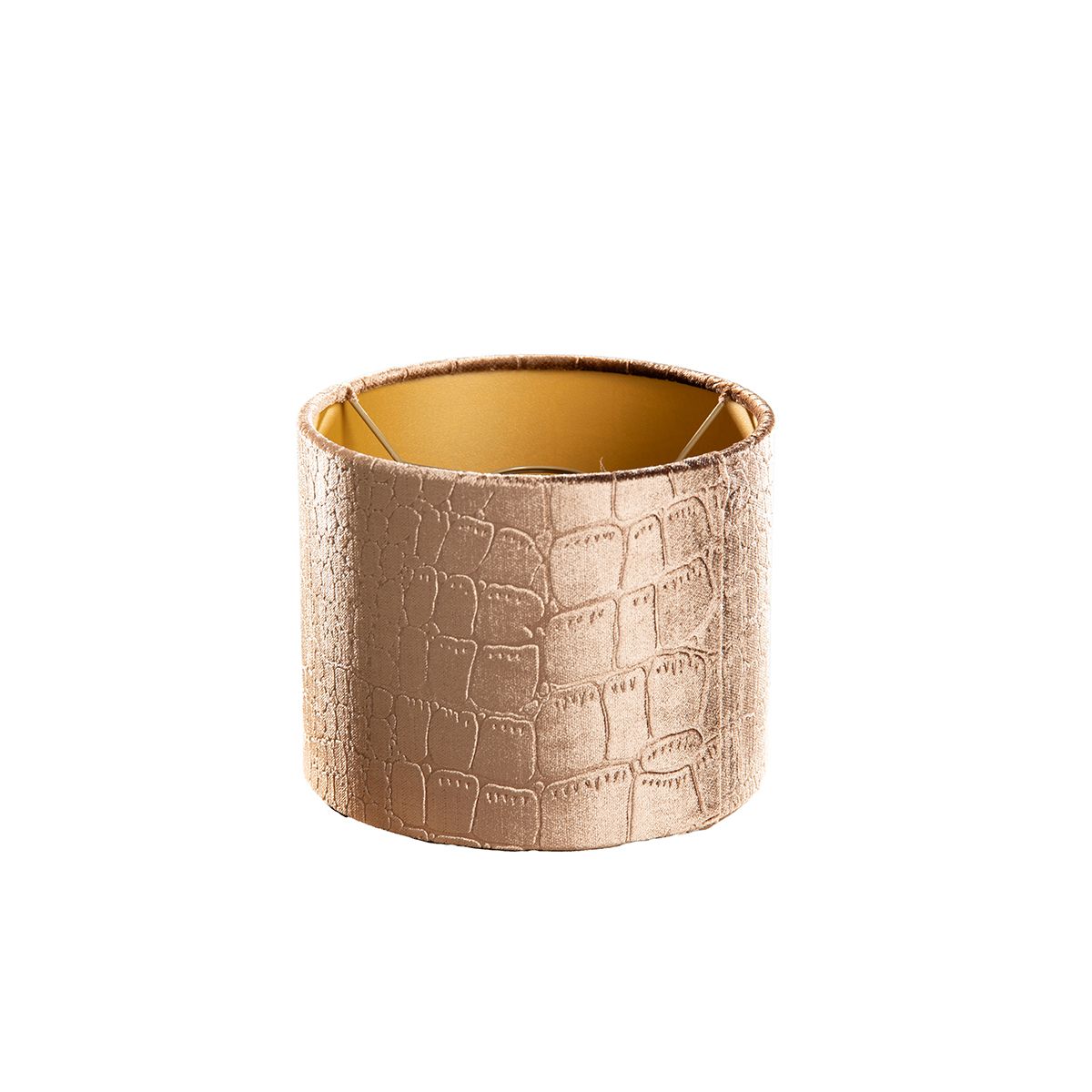 Velours lampenkap krokodil dessin met gouden binnenkant 18/18/14
