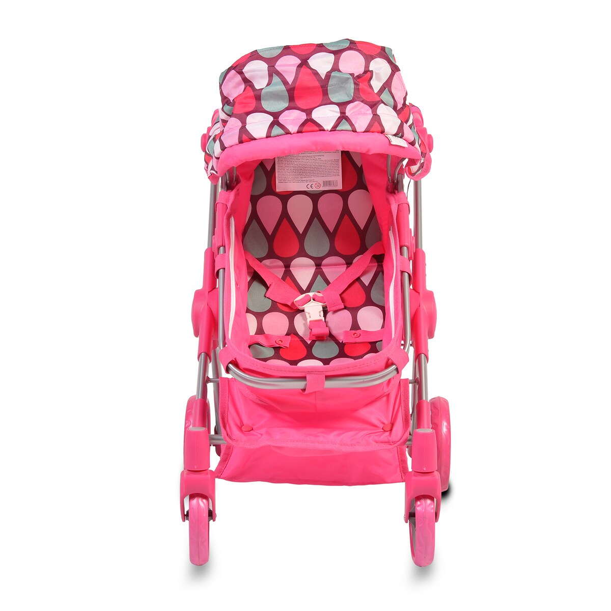 Moni Puppenwagen, Puppenbuggy Vicky 9620, Tasche, Schiebegriff höhenverstellbar in pink