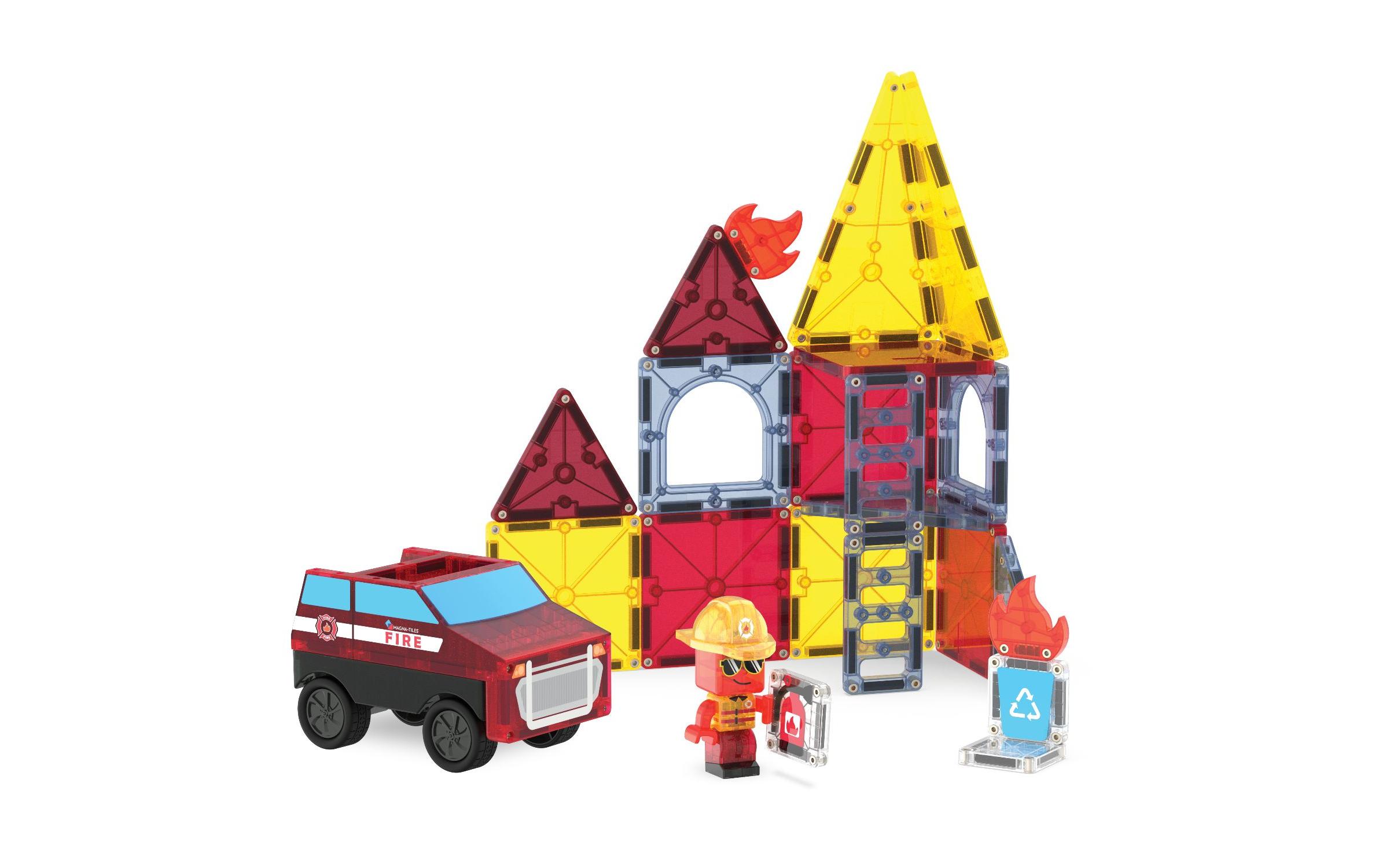 Fire Rescue 27 TeileRettungs- und Bau-Set mit 27 magnetischen Teilen