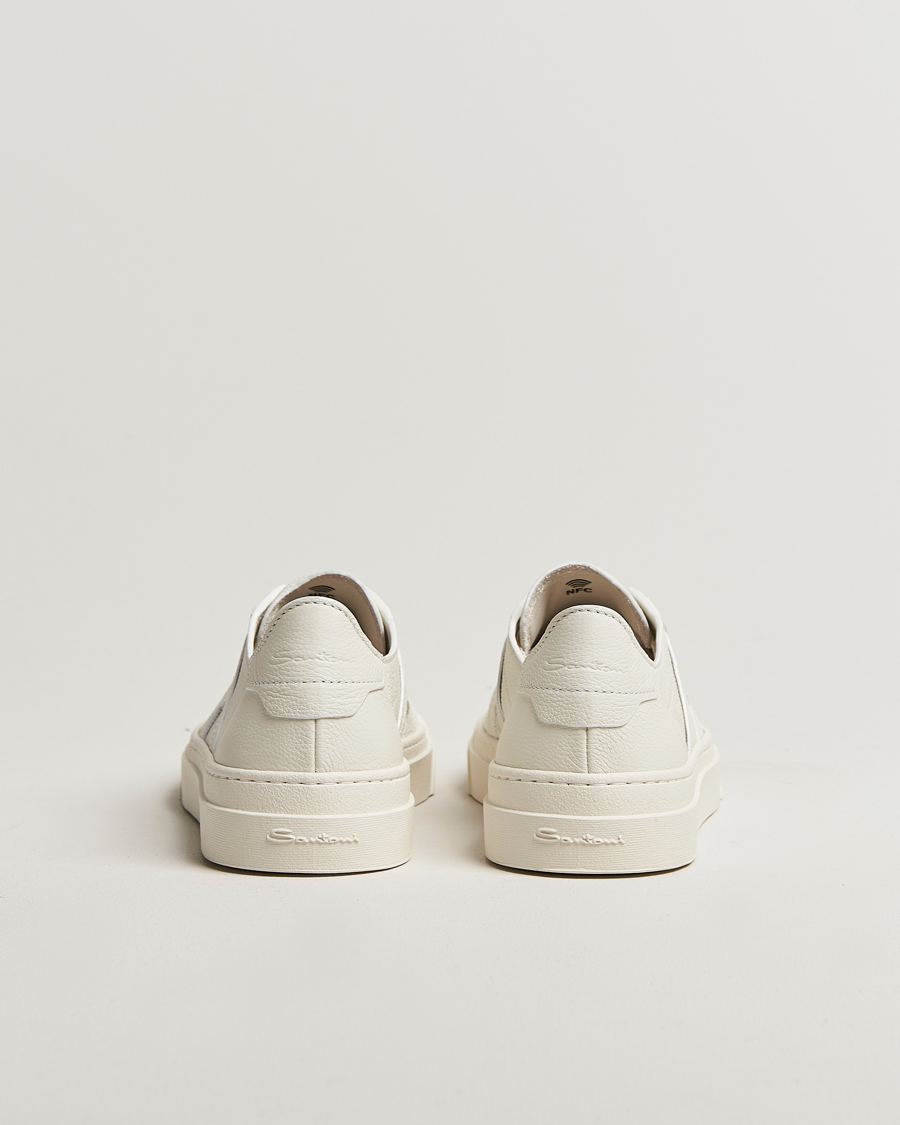 Santoni Double Buckle Sneakers White Grain