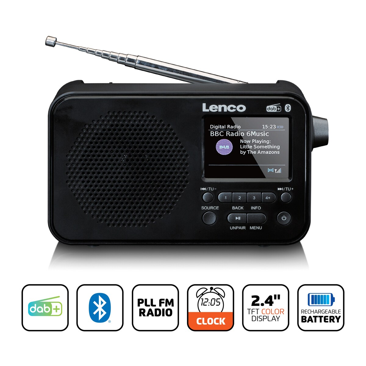 LENCO PDR-036BK - DAB+/FM-Radio mit Bluetooth® - schwarz