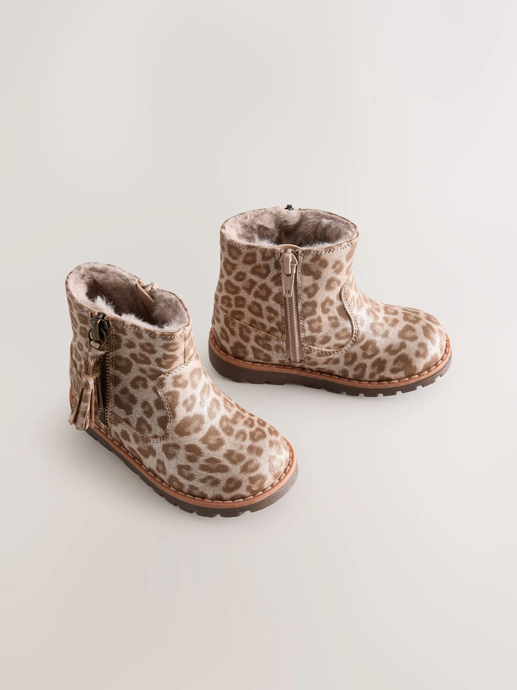 Animal Shimmer - Chelsea enkellaarsjes met rits en kwastjes