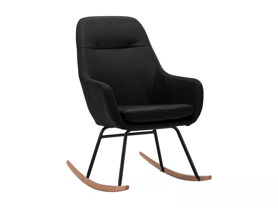 Chaise à bascule Noir Tissu