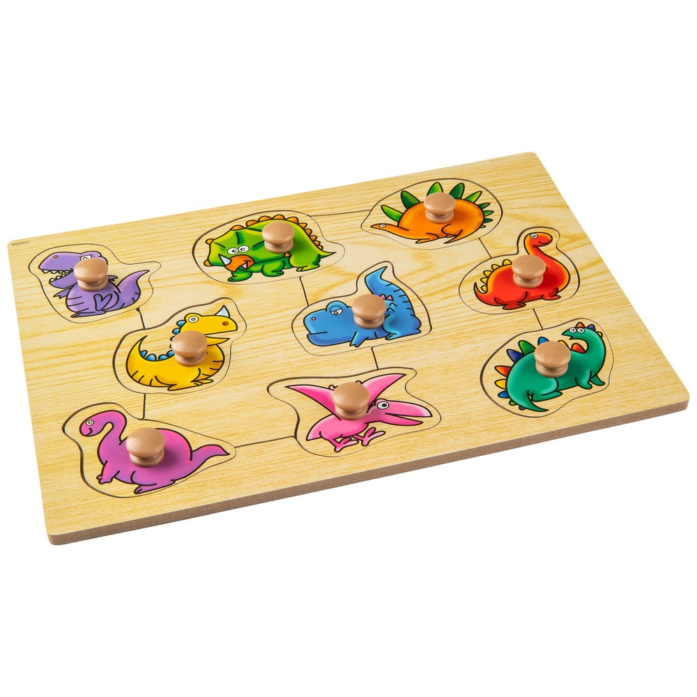 Einfach zu greifendes Holzpuzzle Dinosaurier