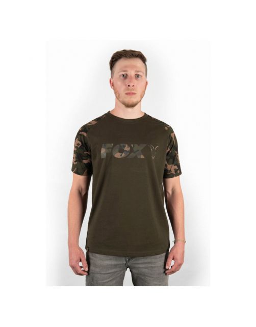 Fox Raglan Khaki \/ Camo Sleeve T - Shirts - Xxl