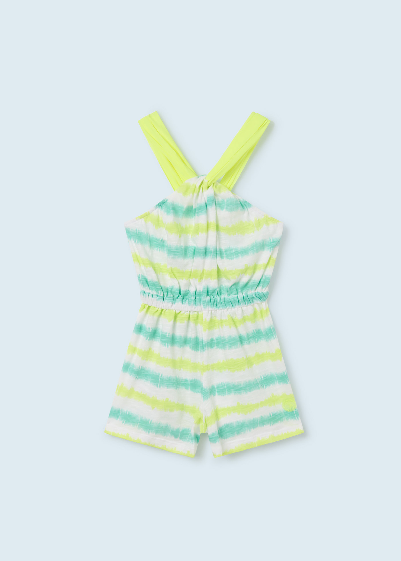 Macacão curto com estampa tie-dye para meninas