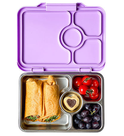 Yumbox Brotdose m. 4 Rum - Bento Steel - Lavendel Purple