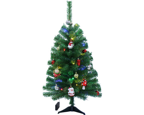 Lafiora kunstkerstboom met ornament, 90 cm hoog, groen