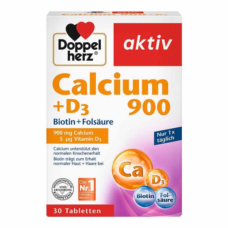 Doppelherz Calcium 900 + D3 Tabletten, 30 St