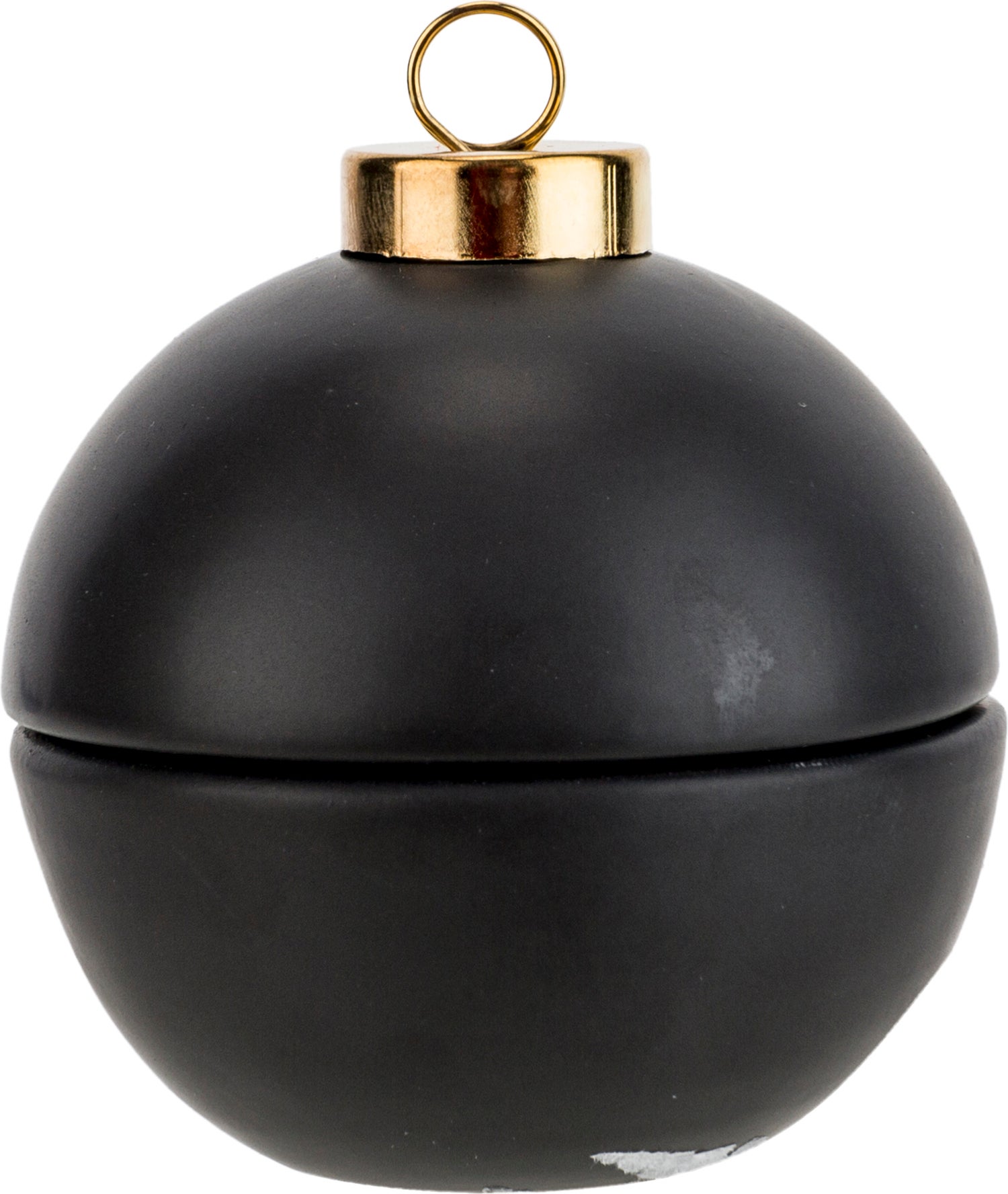 Cosy@Home waxinelichthouder kerstbal open it zwart 7 x 7 x 7,5 cm