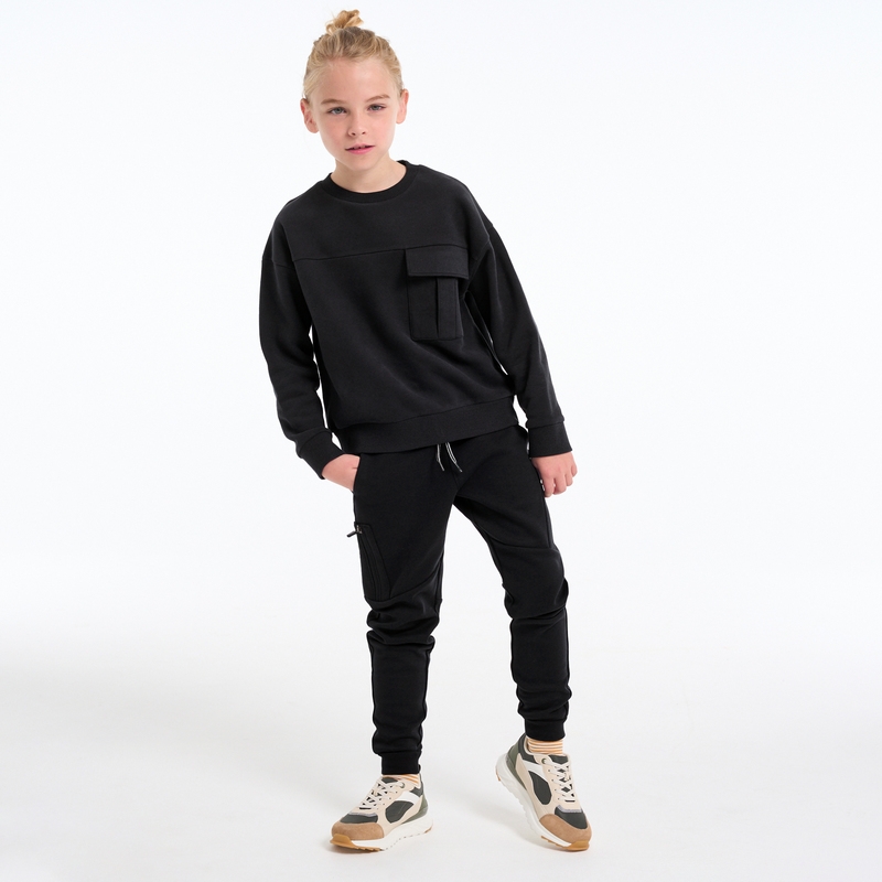 Sweat-shirt uni 1 poche gris garçon