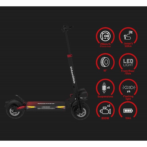 Tomada elétrica Urbanglide Ecross Pro Boost 48V - 2x 800W - 13Ah