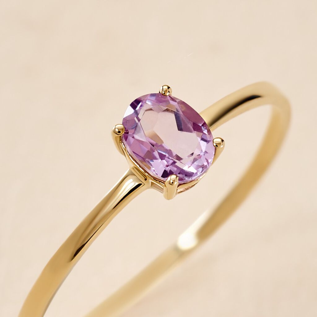 Bague Valentino Or Jaune Améthyste