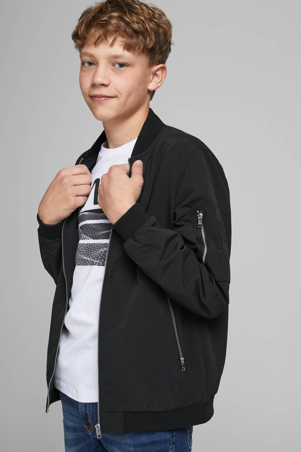 JACK & JONES bomberjack JJERUSH zwart