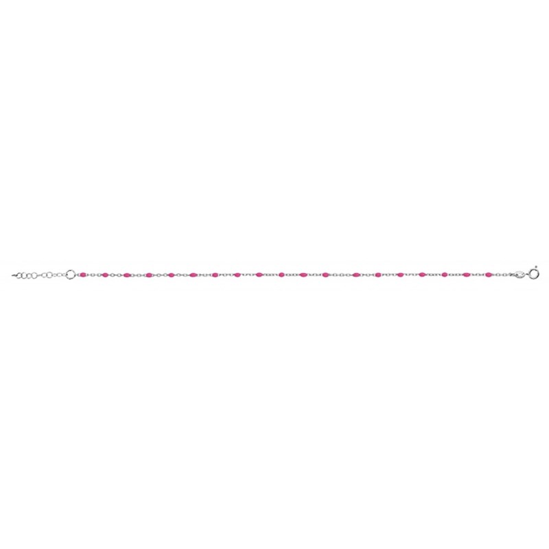 Bracelet argent - Olives rose fluo