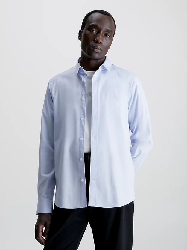 Camisa justa de popeline elástica