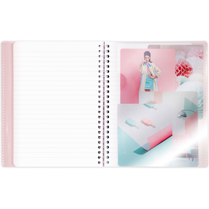 Cahier spirale Clairefontaine Koverbook Blush A4 21 x 29,7 cm petits carreaux 160 pages