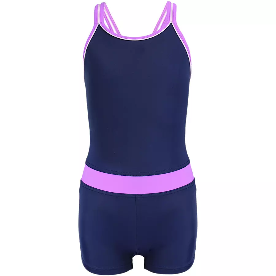 Aquarti Mädchen Badeanzug mit Bein Racerback lila