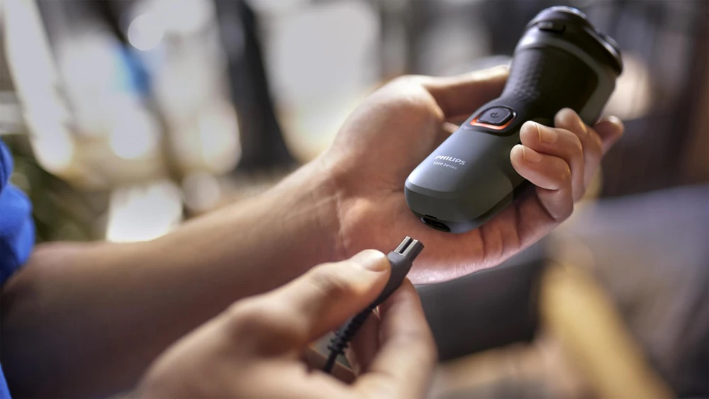 Shaver Series 1000 Elektrischer Scherkopf Haarschneider Bart Trimmer Akku Rasierer Wet & Dry (S1142/00) - Schwarz