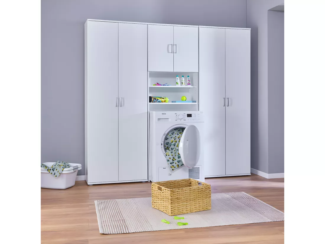 TEO - Armoire Multiusage 2 Portes Coloris Blanc