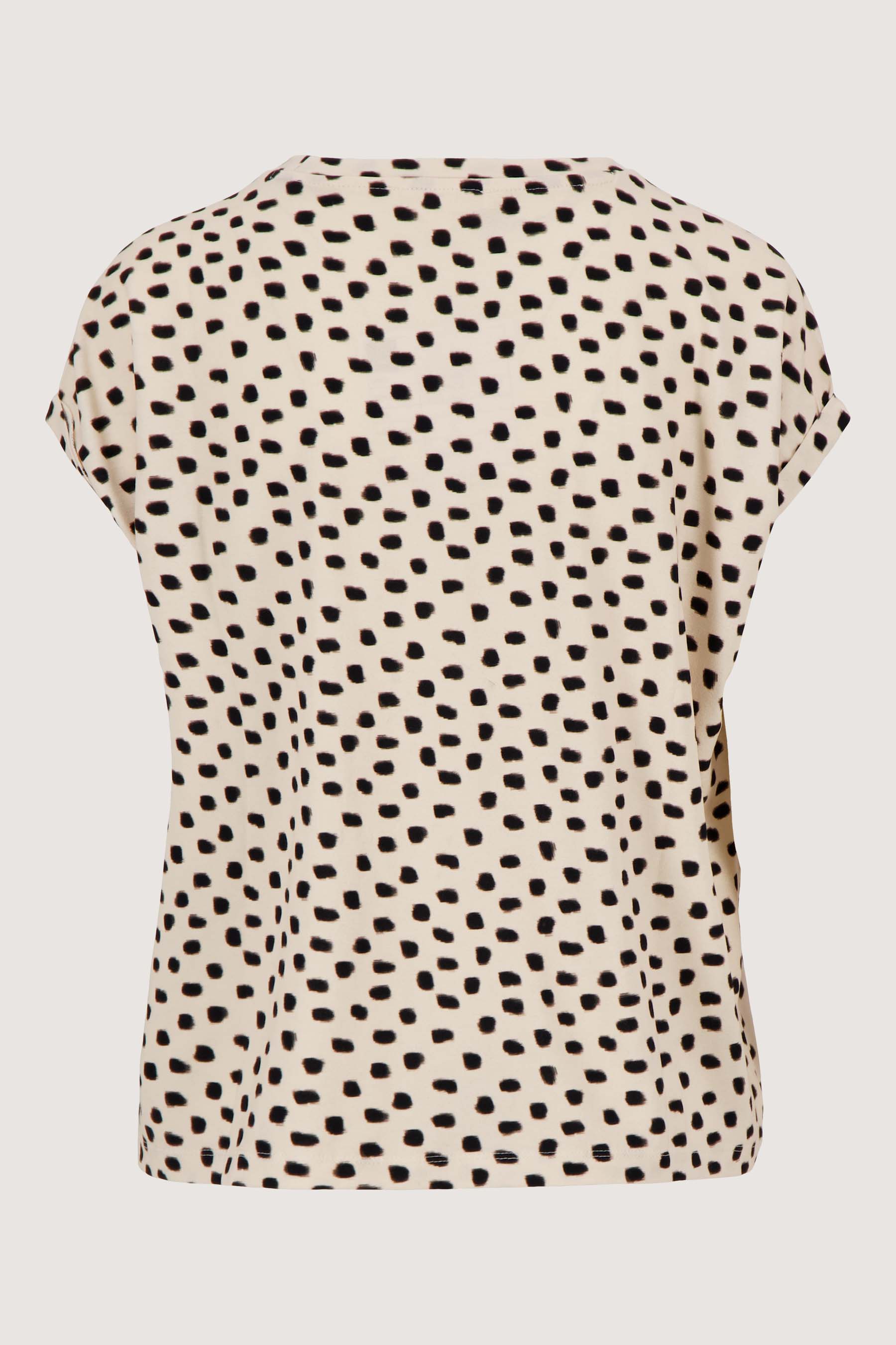T-shirt met opgerolde mouw en stippen print