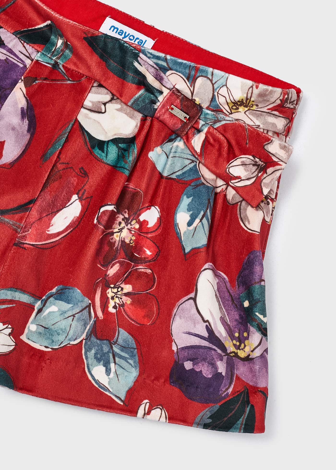 Shorts de veludo estampado para meninas