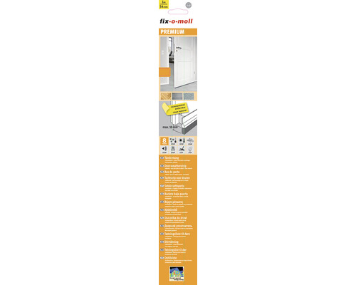 fix-o-moll deurrubber met borstel, premium zelfklevend, wit, 1 m