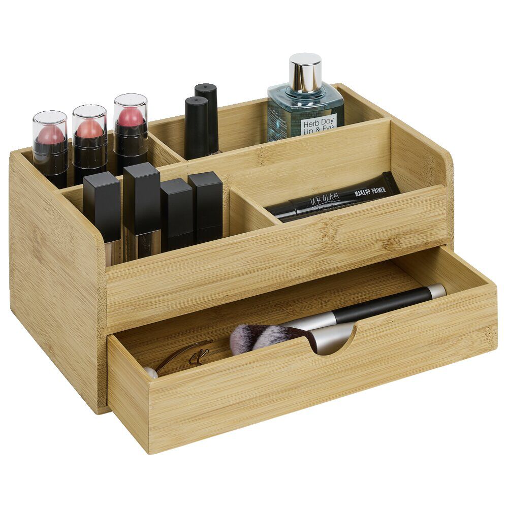 Organisateur de maquillage en bambou naturel 25x15xH11cm