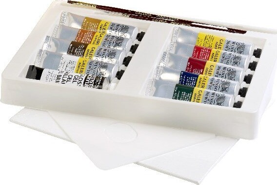 Winsor & Newton - Galeria Akrylmaling Sæt Inkl. Pensel Og Palette - 10X60 ML
