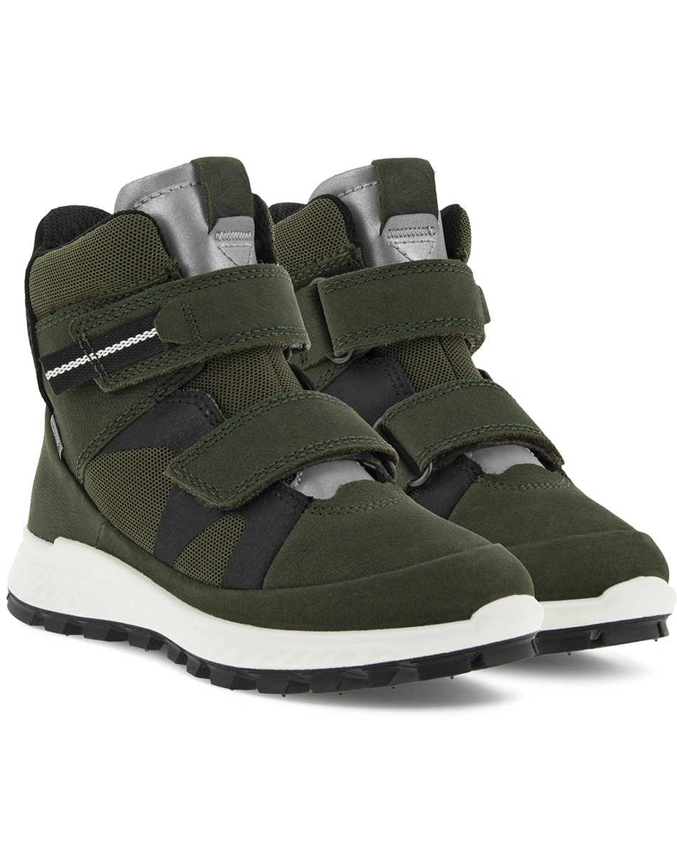 Leder-Klettstiefel EXOSTRKids/JUNIORS gefüttert in deep forest