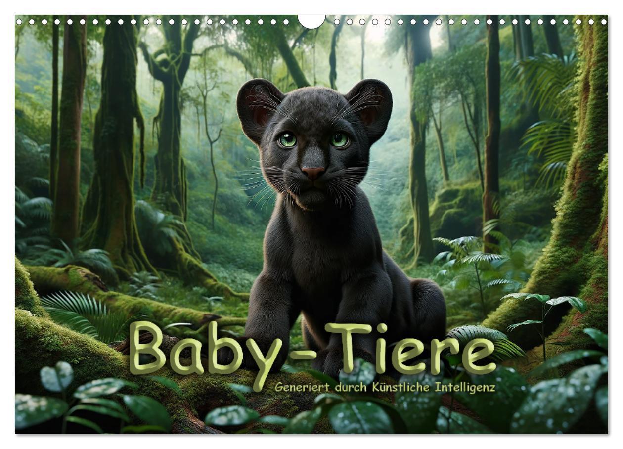 Baby-Tiere (Wandkalender 2025 DIN A3 quer), CALVENDO Monatskalender